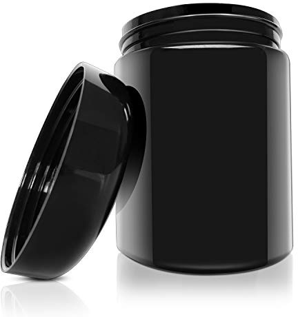 KOOLPUG - Tarro de almacenamiento grande a prueba de olores, 250 ml, hermético de vidrio UV, resistente al olor y mantiene tus hierbas frescas