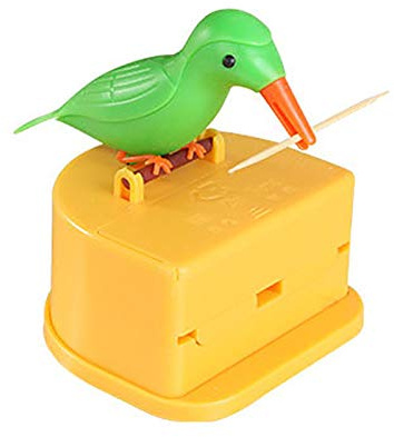 Fltaheroo Distributeur de Cure-Dents Oiseau Bo？Te à Cure-Dents D'Oiseau Automatique Porte-Cure-Dents