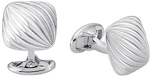 Vinani Design Manschettenknöpfe viereckig Verzierung matt glänzend 925 Sterling Silber Herren Anzug Hemd 2MAR