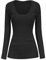 v28 Damen-Pullover, U-Ausschnitt, Strick, lange Ärmel, schmale Passform, gerippt, Schwarz, Klein