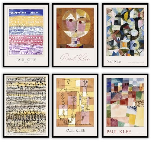 MilkAndCoffeeLab® - Paul Klee - Set 6 Immagini A3, stampe artistiche da parete, per soggiorno, camera da letto, corridoio ecc. poster di Pittori famosi. Senza cornice. (Klee, A3 (cm 29,7x42))