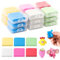 XTUDOU® 18 Stück Knetradiergummi, 3,5 X 4 X 1 Cm Radiergummi Knete, Mehrfarbig Knetradierer mit Transparenter Box, Knetgummi Radierer für KüNstler, Kinder, Malen, Schreiben, Skizzieren
