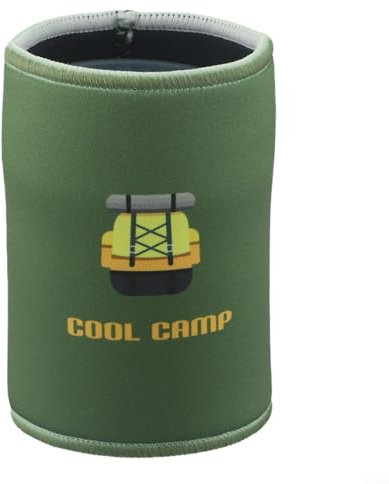 Can Cooler - Custodia in neoprene per lattine di birra e bibite da 330 ml (verde corto)