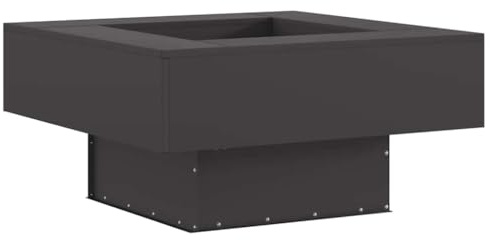 vidaXL Hoguera Cuadrada Negra de 80 x 80 x 40 cm, Acero Resistible al Óxido Fogatas al Aire Libre en el Jardín y Patio, Ideal para Calentarse y Reunirse con Amigos, También es una Bo