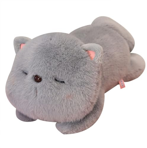 Cpoeof Peluche de Gato - Cojín Suave de Gatito, Juguete Muy Mimosito para Niños y Niñas - Regalo Bonito para Cumpleaños y Navidad (Gris, 30cm)