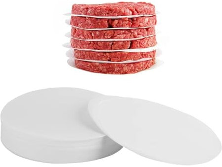 WUSJCOF Papel para Hamburguesas, 200 Unidades, Papel de Hornear Antiadherente Resistente a la Grasa, Impermeable y Sin Tóxicos, Perfecto para Smash Burgers, Cheeseburgers, Albóndigas (11 cm)