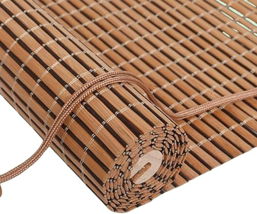 20 styles Customized Bamboo Blinds, Natural Wooden Window Decorative Curtain, Sunscreen Drape for Windows, for Partition Tea room Office Study Wall Decoration (K)