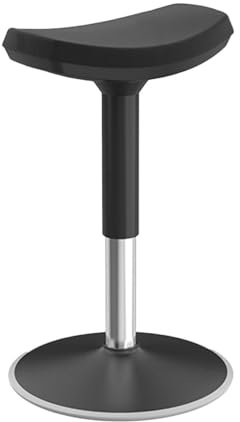 Generico Sedia A Sella, Sgabello A Sella Con Telaio Oscillante A 360°, Sgabello Ergonomico Sollevabile E Girevole, Altezza Regolabile For Salone, Casa, Studio, Ufficio(Black,H-51-66cm)
