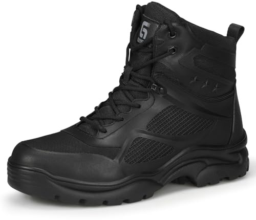 GUSAYEX Steel Toe Cap Safety Boots Mens Puncture Resistant Work Boots | CE certified, quick dial fastening, easy-clean upper and lightweight sole for warehouse, logistics, factory and fit-out work