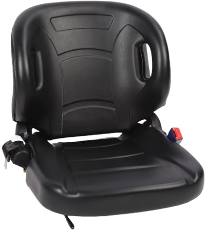 Jeanoko Sedile Ergonomico Regolabile per Carrello Elevatore con Cintura di Sicurezza per Guida Prolungata, Schienale 70-110°, Sedile Universale per Trattore per Vari Modelli di Carrello Elevatore