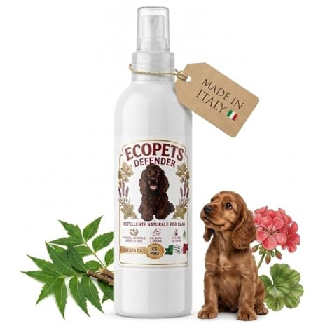Ecopets Repellente Antiparassitario Naturale per Cani con Olio di Neem Protezione contro Pulci, Zecche Zanzare e Mosche Delicato per Uso Quotidiano con Oli Essenziali e Estratti Botanici