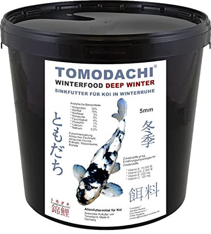 Koifutter Sinkfutter Winterfutter sinkende Koi Pellets kräfteschonend Energiefutter für Koi mit arktischem Fischmehl Fischöl gut verdaulich bei Kälte 3kg Eimer 5mm