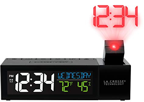 La Crosse Technology 616-1950-INT Pop-Up Bar Projection Alarm Clock with USB Charging Port