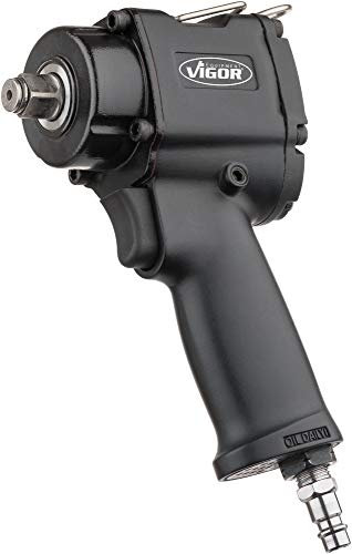 VIGOR Druckluft-Schlagschrauber mini (Jumbo-Hammer-Schlagwerk, mehrstufiger Rechtslauf, max. Lösemoment: 1200 Nm, 1/2 Zoll-Abtrieb, Betriebsdruck 6,3 bar) V5671