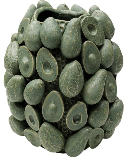 Kare Design Vase Avocados, Grün, Handbemalt, Unikat, Vase Groß, Dekorationsvase, Tischvase, Blumenvase fürs Wohnzimer, für Regale, Accessoire, 31x24x24 cm (H/B/T)