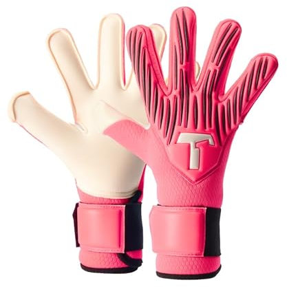 T1TAN Rebel 2.0 Fluo Pink Junior - Torwarthandschuhe Kinder - Die Handschuhe für Kinder und Fußball - Größe 4