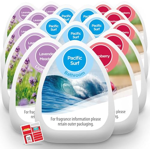 SOL 18pk Mini Gel Air Fresheners - Strong Bathroom Air Fresheners Multipack for Home, Kitchen, Gym Locker, Office, Long-Lasting Fresh Scent Gel