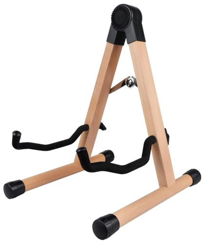 SDLEFHE Wooden Guitar Stand Foldable Non-Slip Floor