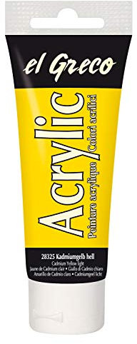 KREUL 28325 - El Greco Acrylic, 75 ml Tube in kadmiumgelb hell, hochpigmentierte, glänzende Acrylfarbe in Studienqualität, buttrig vermalbar, für pastose Malerei