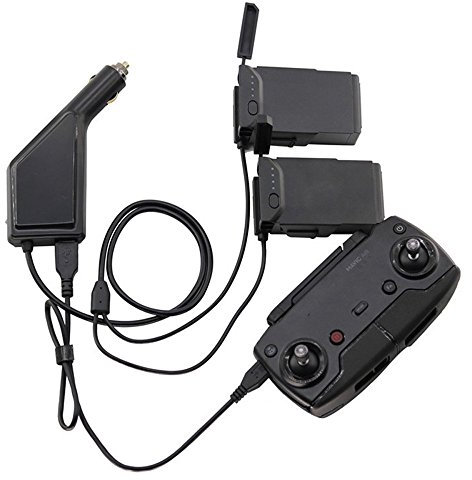 Yangers 3 in 1 Car Charger Adapter for DJI Mavic Air Drone, Charging for 2 Battery + 1 Remote Controller (not for Air 2/Air 3 Model)