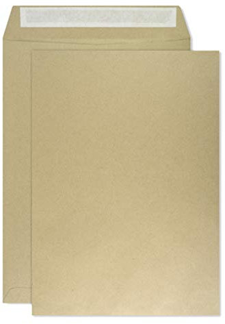 Netuno 250 Versandtaschen DIN B4 Braun 250 x 353 mm 100g braune Versandtaschen ohne Fenster gerade Klappe haftklebend Briefumschläge Großformat B4 Umschläge Großbrief Briefkuverts