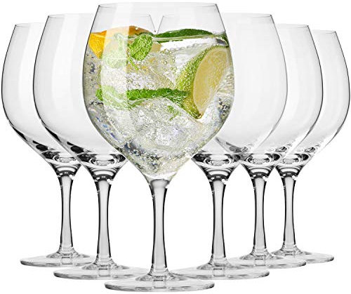 Krosno Gin Glas Wassergläser | Set von 6 | 700 ML | Harmony Kollektion | Perfekt für Zuhause, Restaurants und für Partys und Veranstaltungen | Spülmaschinenfest