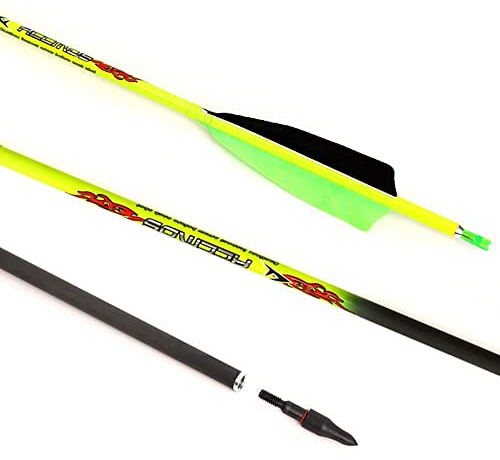 ACCMOS 600 Spine Flèche 29 Pouces Flèche Flèches Carbone Flèche Cible Flèche de Chasse Arc à Poulies Arc Recurve Adulte Jeunesse Tir à l’Arc Entraînement 6pcs