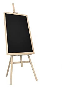 ALLboards Kreidetafel 70×50 cm mit Buchenholzrahmen + Staffelei holz groß 145 cm Leinwand Ständer Staffeleien für Maler fur Kinder - Malerei/Outdoor/Studio