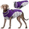 Kuoser Hundejacke Wintermantel für Mittelgroße Hunde - Wasserdichte Winterweste Mit Geschirr - Warme Jacke Hundepullover Haustier Skifahren Kostüm Lila, L