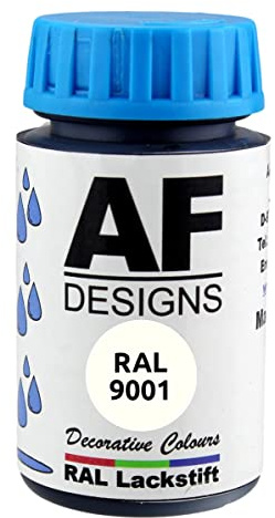 Alex Flittner Designs Lackstift RAL 9001 CREMEWEISS seidenmatt 50ml Holz Metall Möbel Bad Retuschierlack Reparaturlack