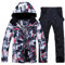 ALSOGO Herren Skianzug Ski Jacke und Hose Set Wasserdichter Schneeanzug Snowboard Jacke Hose Skikleidung Für Männer Black L