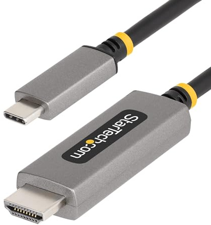 StarTech.com 10ft (3m) USB-C to HDMI Adapter Cable, 8K 60Hz, 4K 144Hz, HDR10, USB Type-C to HDMI 2.1 Video Converter Cable, USB-C DP Alt Mode/USB4/Thunderbolt 3/4 Compatible (136B-USBC-HDMI213M)