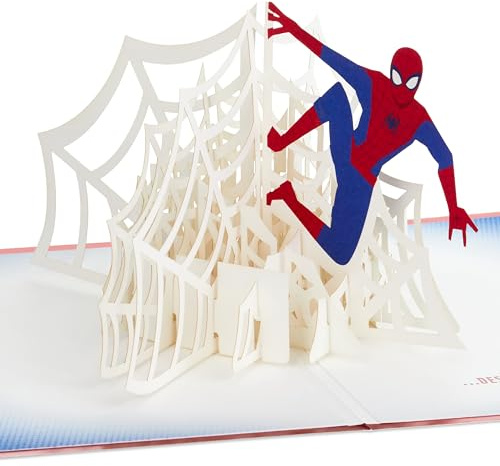 Hallmark Marvel The Amazing Spider-Man Comic, 3D y tarjeta emergente, cualquier ocasión, cumpleaños, superhéroe, Peter Parker, rojo
