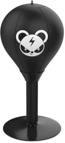 Saugnapf Punchingball, PU-Leder, Tragfähigkeit bis 70kg, Edelstahl Basis, Reflexball Boxing Reflex Ball Stirnband, Boxbollen Box am Kopf Boxbirne Punchingball Erwachsene Speedball Boxen (Schwarz)