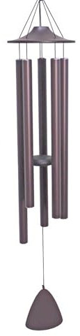 Campane a Vento,Campana a Vento a Cinque Tubi,Campane a Vento In Metallo,115 Cm,45 Inch,Colore Marrone,Con Toni Profondi e Tubi a 5 Toni,Decorazione Da Esterno Per Giardino,Patio,Terrazza e Casa