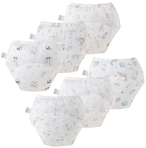 ACMEDE Culottes d'apprentissage de la propreté Lavables et réutilisables, lot de 6 Culotte Apprentissage Propreté Garcon pour bébés filles et garçons 3 mois -3 ans, Poids 4-19 kg