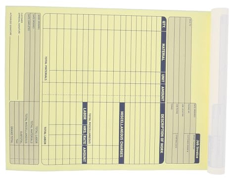 Hemobllo Bloc de Factures Autocopiantes 2 Parties Carnet 100 Pages Format A5 Couverture Rigide Gestion des Reçus pour Petites Entreprises Carnet de Commandes pour Services et