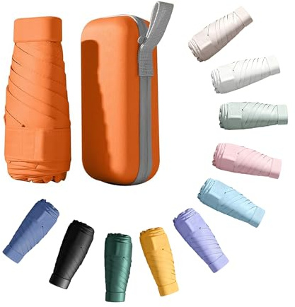 CBHTMY Regenschirm bunt,Umbrella,Regenschirm Klein,Taschenregenschirm,Mini Taschenschirm,Gilt für Festival und Geburtstagsgeschenke (Orange)