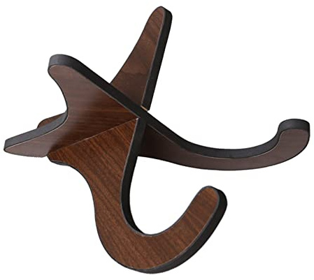 Supporto per ukulele, portatile, in legno, con telaio a X, supporto per strumenti musicali con bordo morbido per ukulele, violino e ukulele, supporto pieghevole in legno per chitarra verticale con