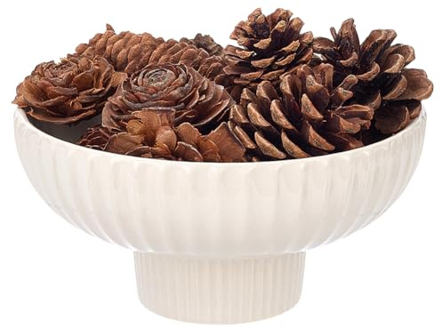 AHANDMAKER Cuenco decorativo con base grande para decoración del hogar, cuenco de zócalo moderno, cuencos de frutas para encimera de cocina, mesa de comedor, mesa de entrada, 14,7 cm de diámetro y