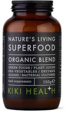 KIKI Health Nature's Living Superfood Powder - 47 Ingredient Superfood Blend with Plant-Based Vitamin B Complex - Raw Greens & Plant Juices - Vegan & Gluten Free 150g