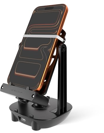 NEWZEROL Accesorios para Columpios de Teléfono Podómetro Pokemon Go para Teléfono Celular, [Cable USB][Soporte para 2 Teléfonos] Pasos Rápidos Dispositivo para Ganar Pasos - Negro