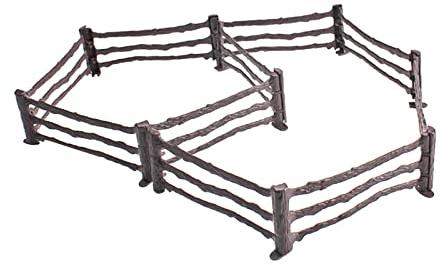 Oshhni 10Pcs Klein Zaun Spielzeug, Puppenhaus Zubehör Zaun, Pferd Corral Fechten Zubehör, Miniatur Wichtel Zubehör Zaun, Koppel Spielzeug, Farm Zaun für Micro Landschaft Dekoration, Stil E