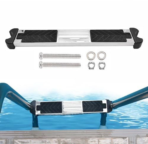 Escalera de repuesto para escalera de piscina de acero inoxidable, Pedales de escalera de piscina con acolchado de goma antideslizante y tornillos, pedal antideslizante para piscina para piscinas, spa