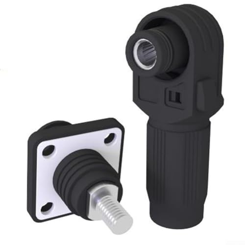 Zoegneer Conector de almacenamiento de energía de batería de nailon Terminal de enchufe rápido ignífugo para inversor refrigerado por agua 120A/200A/350A (200A-negro)