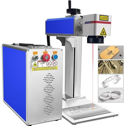 Fiber Laser 30W Laser Graviermaschine Faserlasergravierer Raycus Laser Engraver Lasergravur Maschine 1064nm 220V Europlug Präzision 0.01mm für Metall Kupfer Aluminium Stahl usw. (30W Area 150 * 150mm)