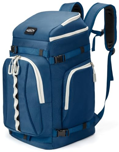 Lunidry Ski Boot Bag, 65L Waterproof Ski Bag & Snowboard Boot Bag, Travel Backpack for Skis Snowboard Helmet Goggles & Accessories
