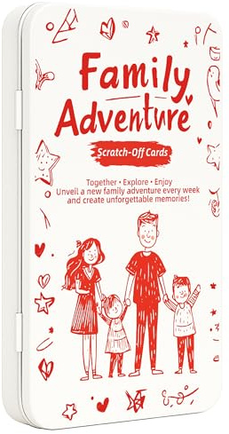 Scratch Quest Scratch-Off Family Activity Cards, 50 Screen-Free Surprise Challenges for Parents and Kids, Family Card Game for Parent-Child Bonding with Photo Keepsake Cards