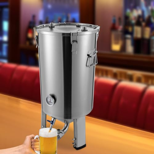 Impianto per la birra e la birra, contenitore conico, in acciaio inox, 32 l, fermentatore per la fermentazione della birra, per la birra, accessori per la produzione domestica, con indicatore di