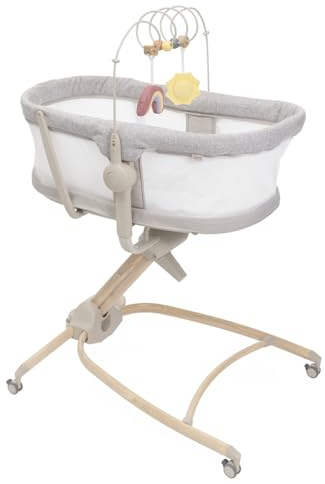 Chicco Baby Hug 4en1 Armonia, Berceau, Transat, Chaise Haute et Chaise de Table 0-36 Mois, Hauteur Réglable à Pédale, Barre de Jeu et Tissu en Maille pour Circulation de l'Air, Solution Gain de Place